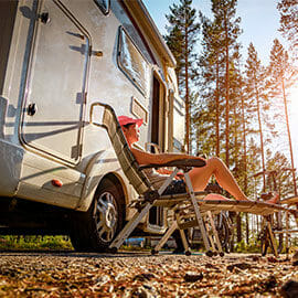 RV in Oregon forest