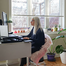 woman working at computer